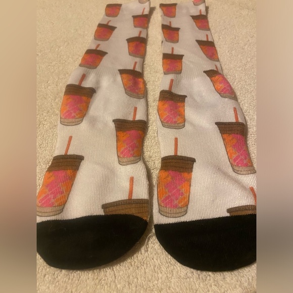 Dunkin Donuts Coffee Crew Socks Adult Large - Picture 2 of 4